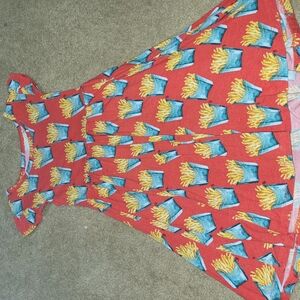 Red Dress with French Fry Print
